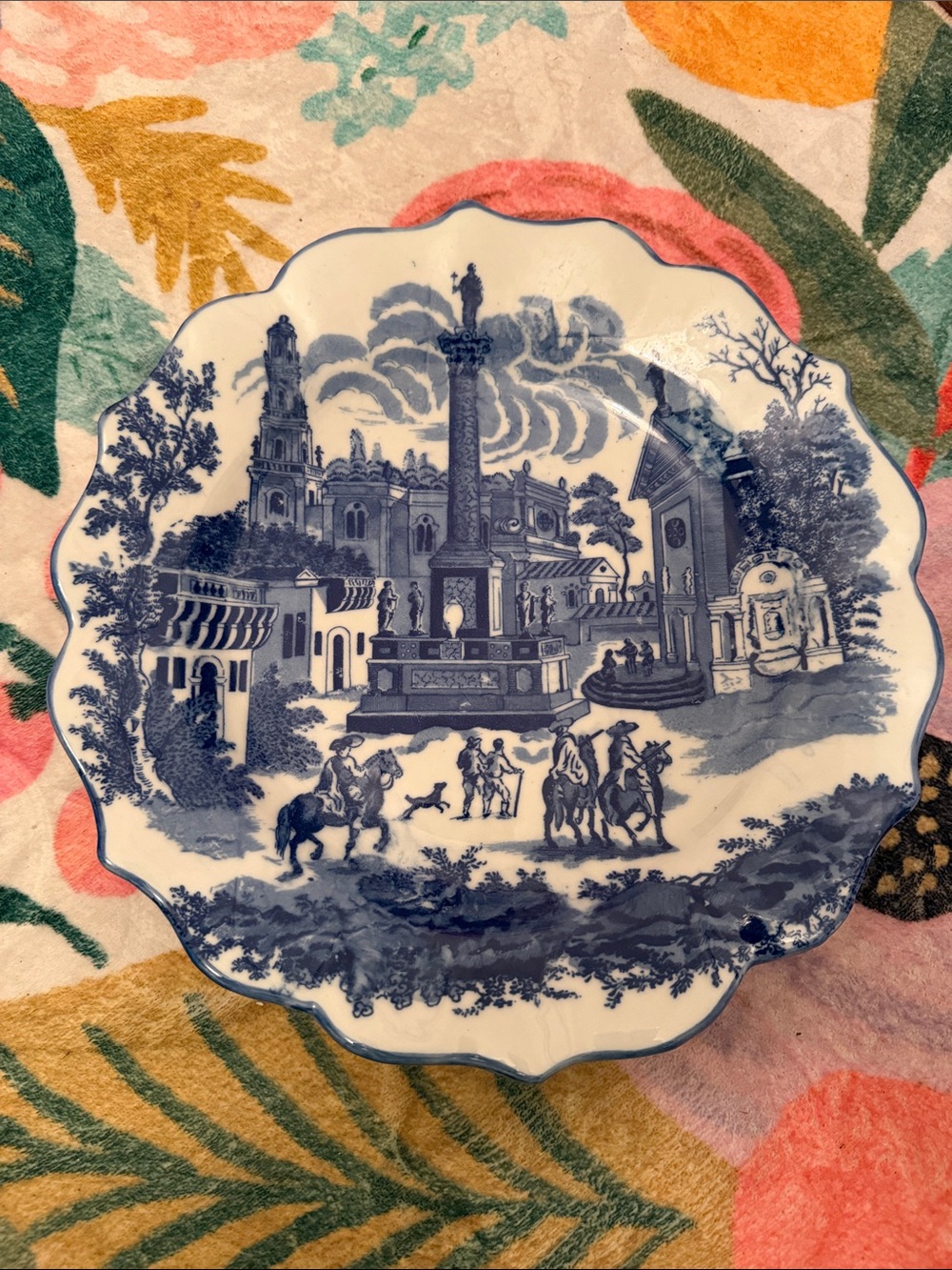 Royal Crown Derby White Plate with Blue Backstamp